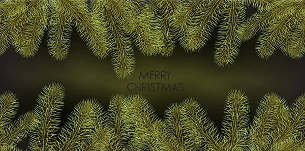 Χριστουγεννιάτικο Φόντο Πράσινο Έλατο Κλαδιά Διάνυσμα — Διανυσματικό Αρχείο
