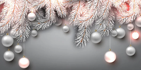 Kerstmis Achtergrond Met Ballen Kleurrijke Xmas Kerstballen Vector Rechtenvrije Stockvectors