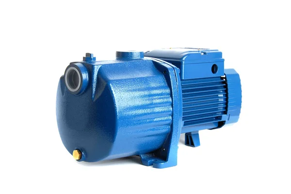 Centrifugal water pump with electric motor. Isolated on a white.