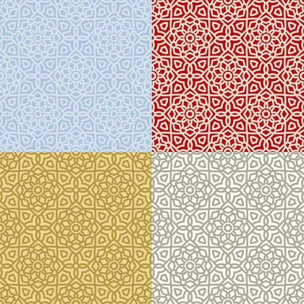 Set of Four Seamless Geometric Patterns Stock Illustration