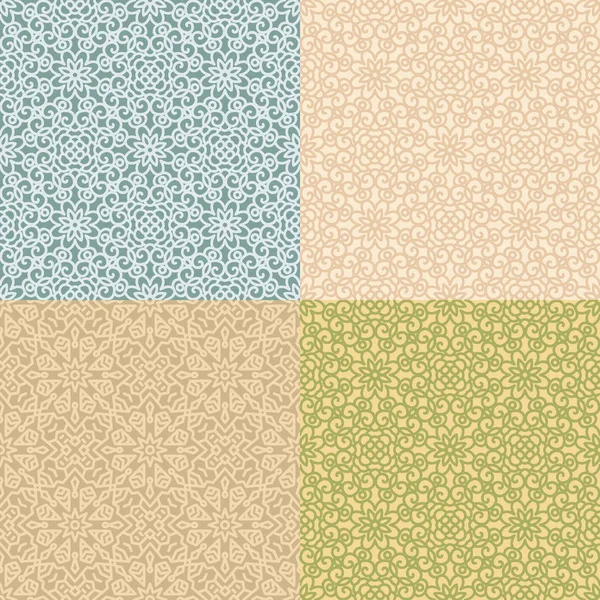 Set of Four Seamless Geometric Patterns Stock Vector
