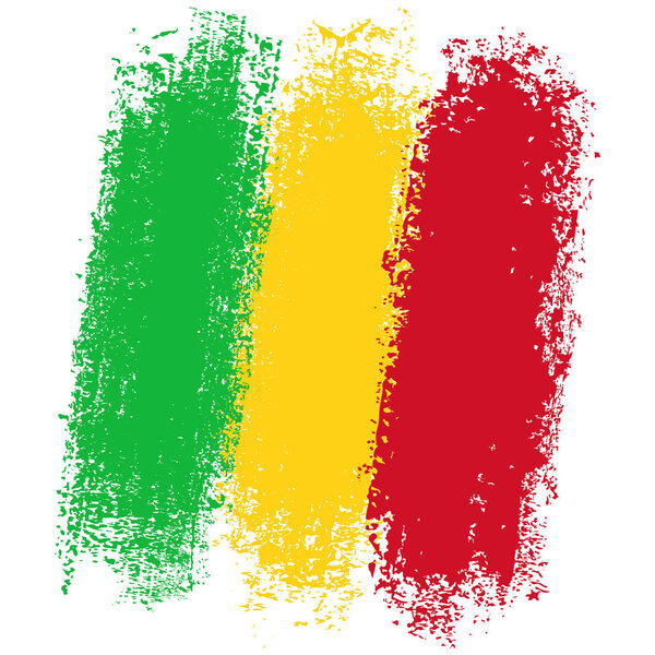 Flag of Mali. Grunge Style