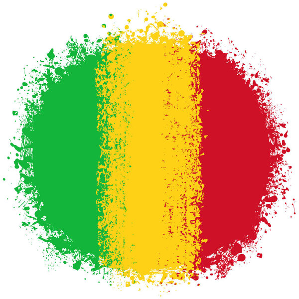 Round Grunge Flag of Mali