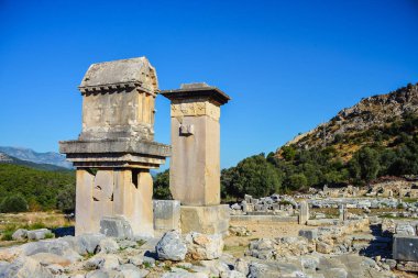 Harpy mezar anıtı. Antik Xanthos Kalıntılar antika. UNESCO Dünya Mirası. Türkiye