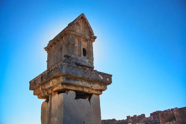 Harpia Grób Pomnik Antyki Starożytne Ruiny Xanthos Listę Światowego Dziedzictwa — Zdjęcie stockowe