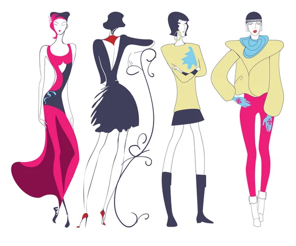 Vecteur de mode filles — Image vectorielle