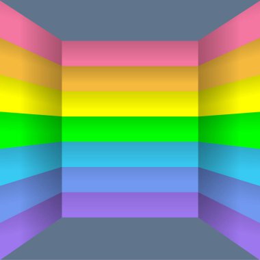 Perspektifte gökkuşağı yatay çizgileri