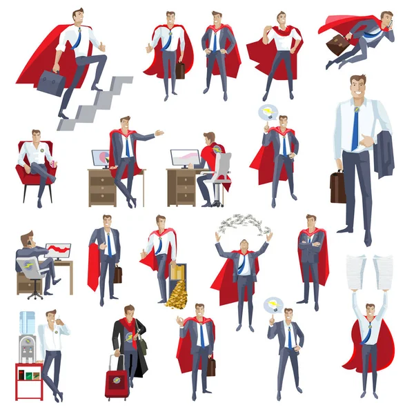 Heroes hommes d'affaires character design — Image vectorielle