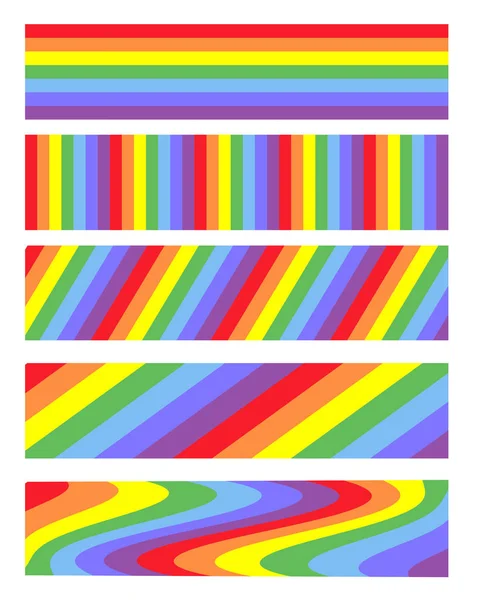 Banderas de rayas arco iris — Archivo Imágenes Vectoriales