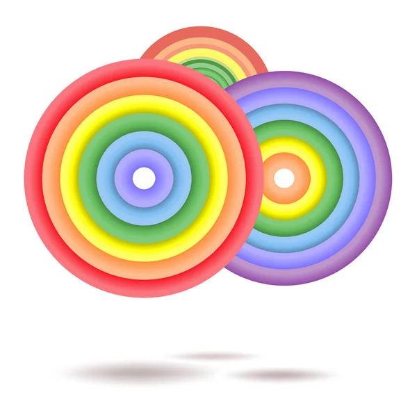 Arc-en-ciel cercle rond spirale fond . — Image vectorielle