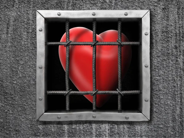 Image Heart Fence — Stock Photo, Image