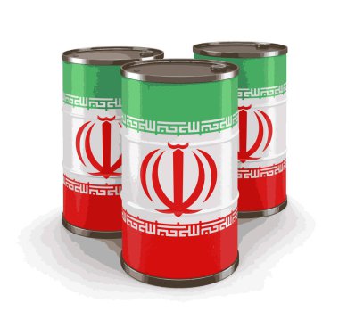 İran'ın petrol varil ile bayrak. Görüntü kırpma yolu ile
