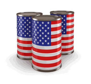 ABD bayrağı ile petrol varil. Görüntü kırpma yolu ile