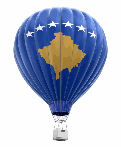 Heißluftballon Mit Kosovoflagge Bild Mit Ausschnittspfad — Stockvektor
