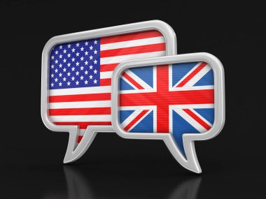 Konuşma balonları bayraklı. Görüntü kırpma yolu ile