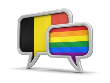 Konuşma balonları bayraklı. Görüntü kırpma yolu ile