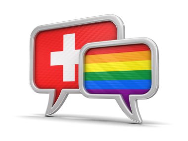 Konuşma balonları bayraklı. Görüntü kırpma yolu ile