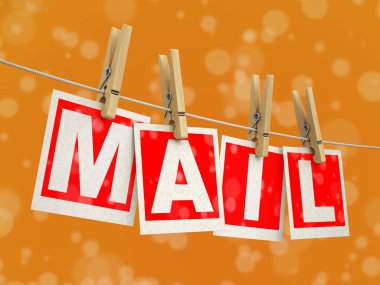 Mail ile ip üzerinde ahşap clothespins dönüştürün. Görüntü kırpma yolu ile