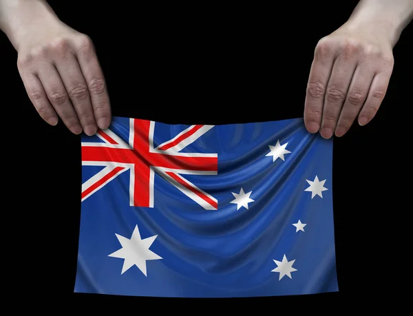 Man Holding Australian Flag — Stock Photo, Image