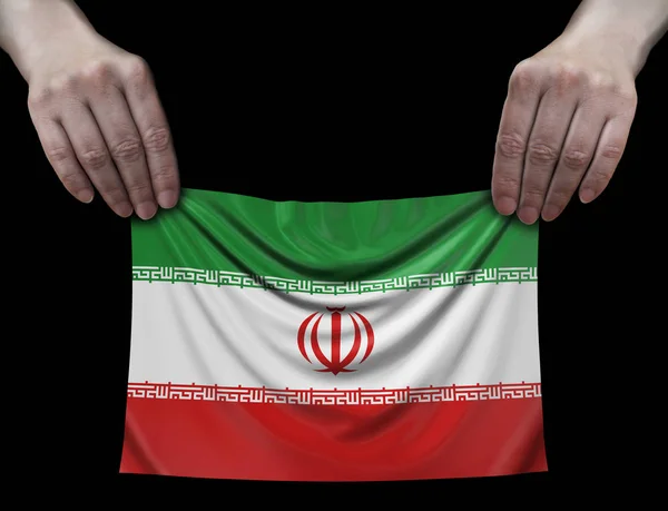 Людина Холдингу Іранський Прапор — стокове фото