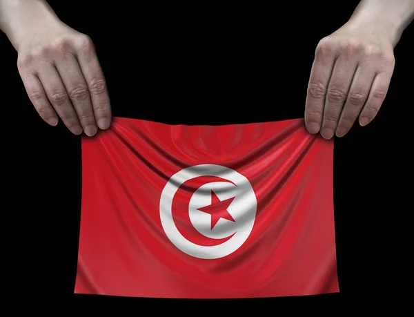 Man Bedrijf Tunesische Vlag — Stockfoto