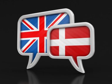 Konuşma balonları bayraklı. Görüntü kırpma yolu ile