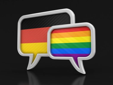 Konuşma balonları bayraklı. Görüntü kırpma yolu ile