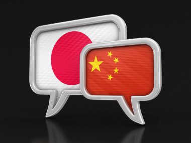 Konuşma balonları bayraklı. Görüntü kırpma yolu ile