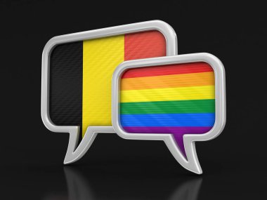 Konuşma balonları bayraklı. Görüntü kırpma yolu ile