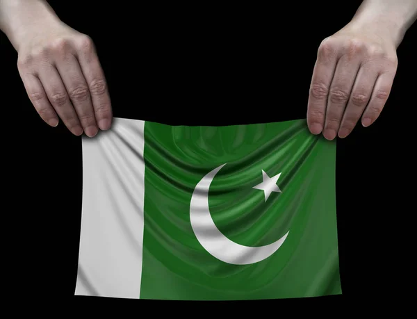 Vlajka Pákistánu Rukou — Stock fotografie