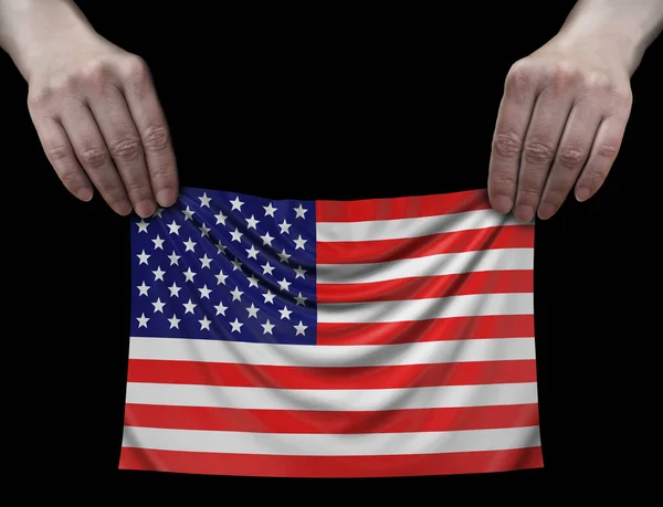 Usa Flag Hands — Stock Photo, Image