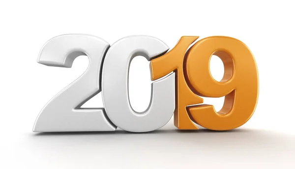 Nieuwjaar 2019 Afbeelding Met Uitknippad — Stockfoto