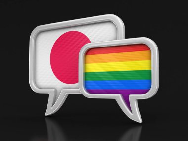 Konuşma balonları bayraklı. Görüntü kırpma yolu ile