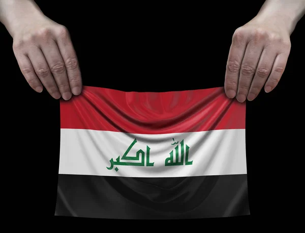 Прапор Іраку Руках — стокове фото