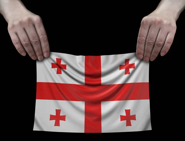 Georgian Flag Hands — Stock Photo, Image