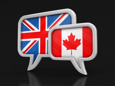 Konuşma balonları bayraklı. Görüntü kırpma yolu ile