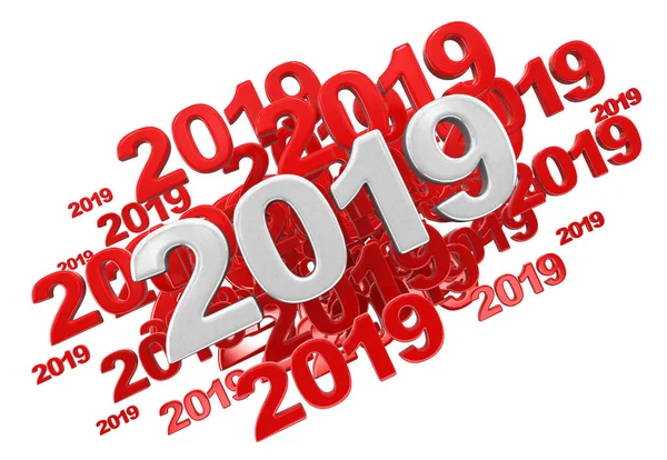 Nieuwjaar 2019 Afbeelding Met Uitknippad — Stockfoto