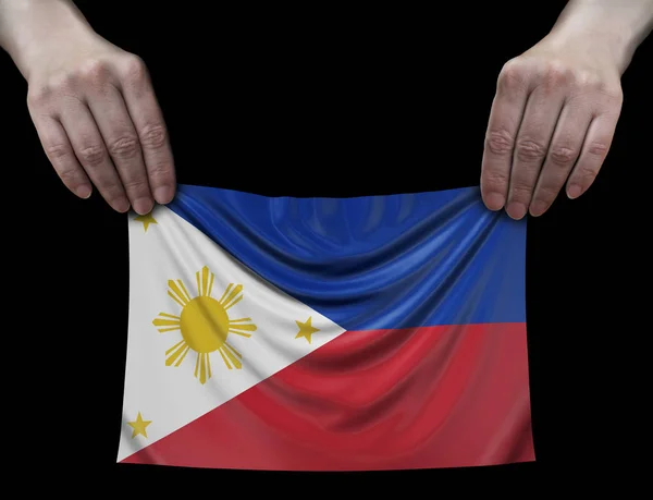 Philippinische Flagge Händen — Stockfoto
