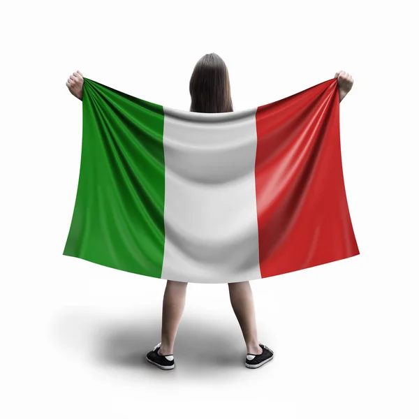 Γυναίκες Και Ιταλική Σημαία — Φωτογραφία Αρχείου