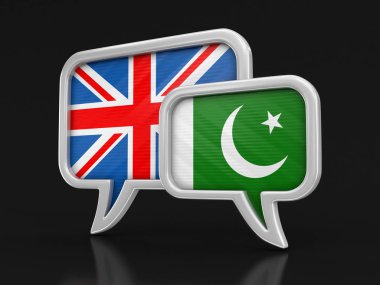 Konuşma balonları bayraklı. Görüntü kırpma yolu ile