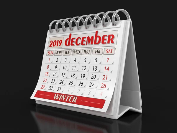 Kalender Dezember 2019 Inkl Schnittweg — Stockfoto