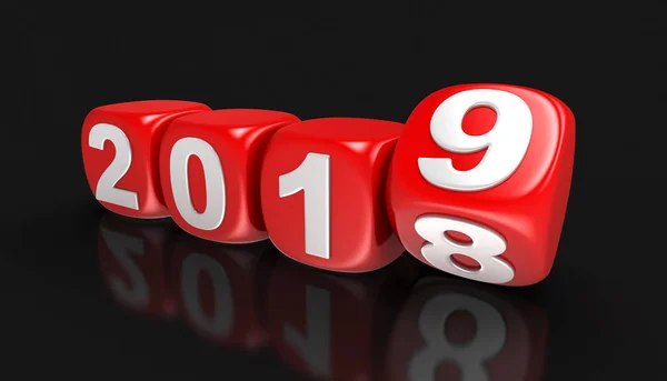 Dobbelstenen Met 2019 Afbeelding Met Uitknippad — Stockfoto