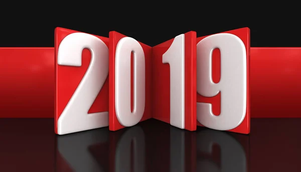 Nieuwjaar 2019 Afbeelding Met Uitknippad — Stockfoto