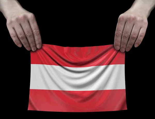 Austrian Flag Hands — Stock Photo, Image