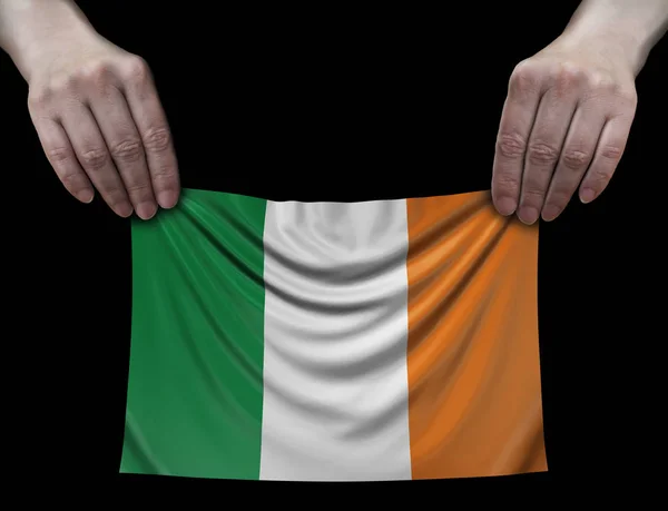 Ірландський Прапор Руках — стокове фото