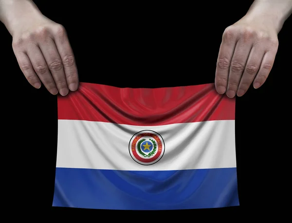 Σημαία Της Παραγουάης Στα Χέρια — Φωτογραφία Αρχείου