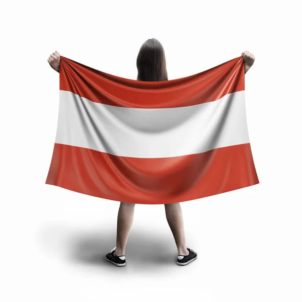 Women Austrian Flag — Stock Photo, Image