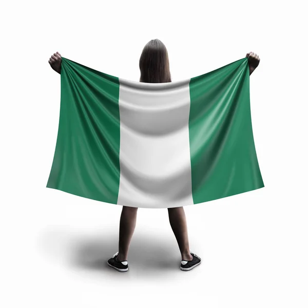 Women Nigerian Flag — Stock Photo, Image