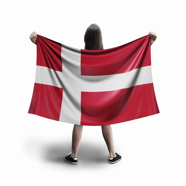 Women Danish Flag — Stock Photo, Image