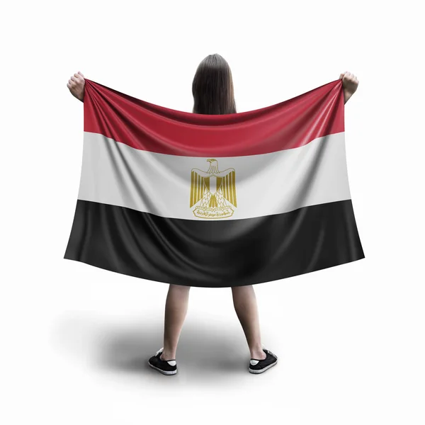 Vrouwen Egyptische Vlag — Stockfoto